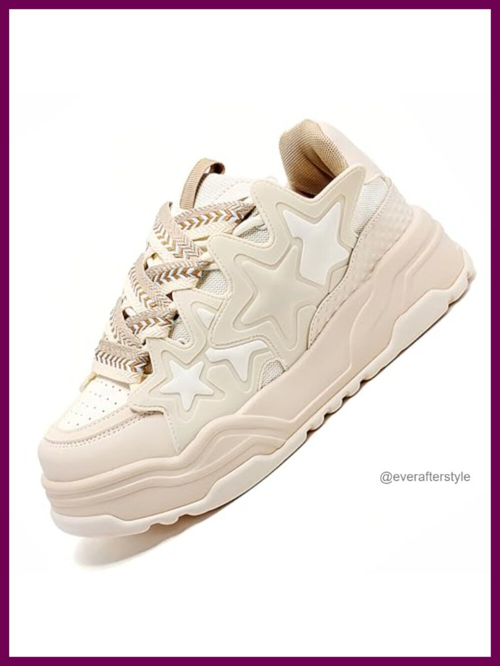 Unisex Stars Casual Walking Shoes Women's Fashion Cute Platform Chunky Sneakers